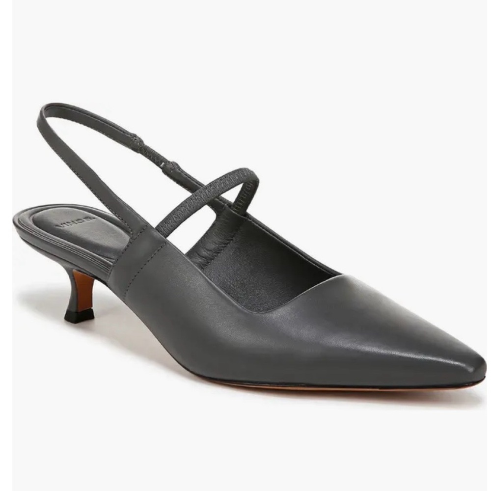New Vince Venice Slingback Pointed Toe Kitten Heel Pump size 6, 7